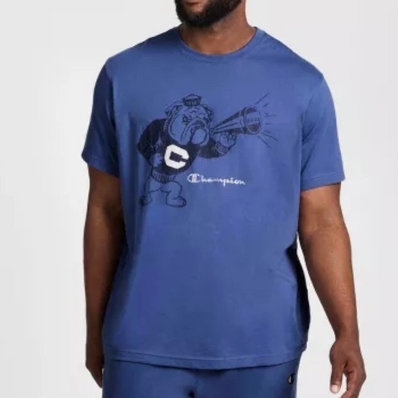 Champion Mens Heritage Bulldog Graphic T-Shirt Blue Short Sleeve Crew Neck NEW S - Picture 3 of 5